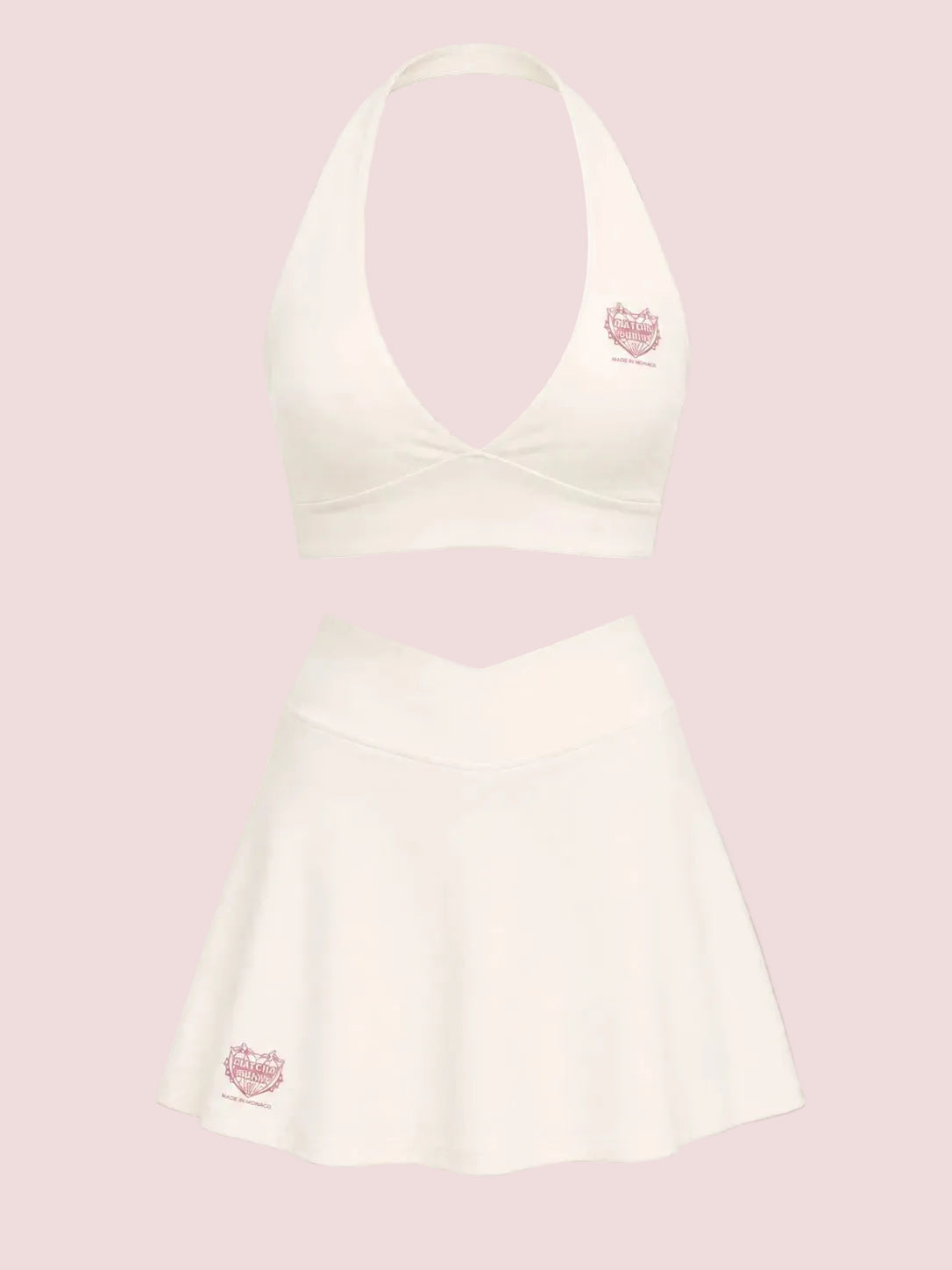 Cream Bra Top and Skirt